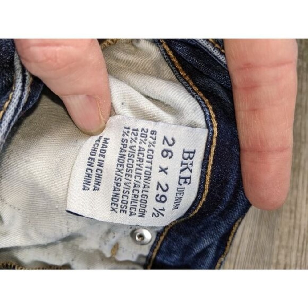 Slim Fit High Rise stretchy Tailored Boot Jeans BKE Billie W/26 Dark blue Wash - Picture 7 of 10